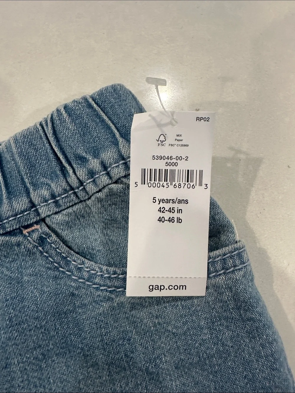 GAP Girls Light Blue Denim Drawstring Rolled-Hem Shorts